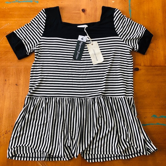 orange creek Tops - ⚡️SOLD⚡️Orange Creek LA Striped Peplum Top!